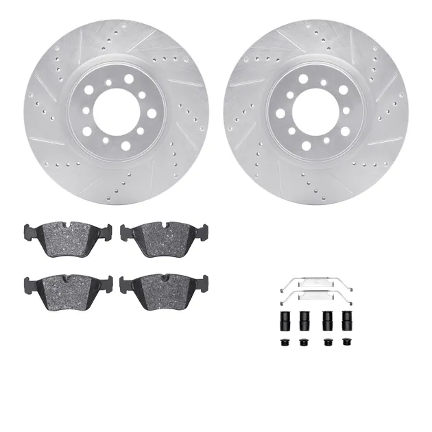 R1 Concepts WGYH1-31079 eLINE Rotor - Drilled & Slotted - Silver W/ Semi-Met Pads